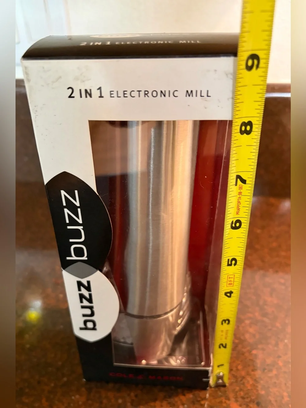 Cole & Mason Buzz 2 in 1 Stainless Steel Electronic Salt & Pepper Mill NWT